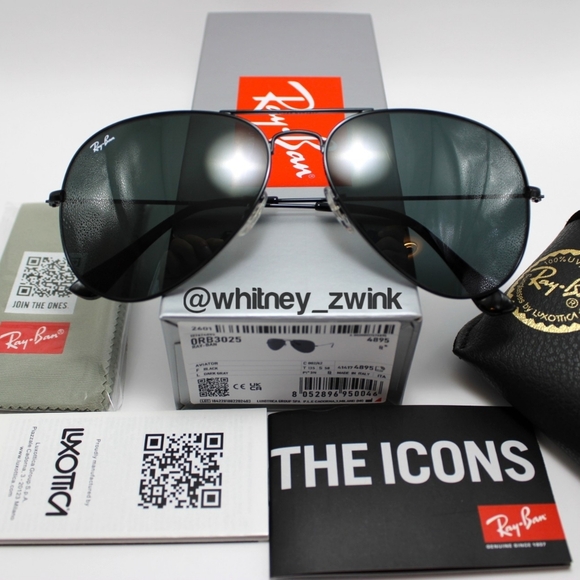 Model Display Ray-Ban Aviator Black  RB3025 58 / 62 - Picture 5 of 17